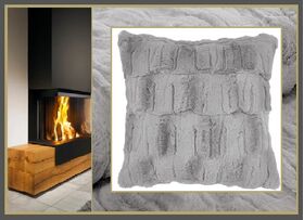 Delphi Bontachtige decoratie kussen in de kleur  Lava Grey . Let op! kleuren kunnen afwijken van de foto