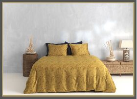 Fiori di satinado een prachtig dekbedovertrek in de kleur Ochre-gold. Let op ! kleuren kunnen afwijken van de foto
