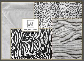Cara Fleece Plaids achtergrond  in de kleur pearl-grey - Siberian White Tijger - Snow Leopard-  Zebra