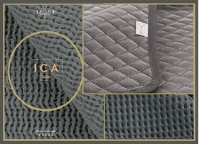 Victoria Classic Antraciet,  Ica Beluga grey  yellow-bedsprei ,wafel steel grey