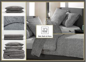 Dekbed set  -Lino in de kleur Dark grey. dekbedovertrek,hoeslakens, lakens  en kussenslopen. Let op!! Kleuren kunnen iets afwijken van de  foto