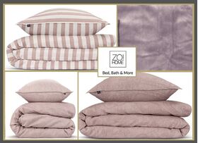 zohome-dekbedovertrek-katoen-Lino banda- Paisly di-lino-shell-nude Cara Flee plaid in de kleur Pale pink