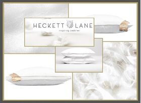 Het Heckettlane Gold Punt of Box kussen 65% witte ganzendons 35% Witte ganzenveertjes