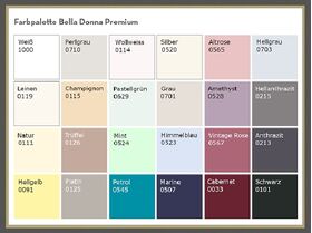 Bella donna Premium standaard kleurenkaart Let op ! kleuren kunnen afwijken van de  foto