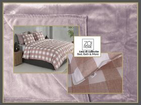 Cara Fleece plaid in de kleur Pale pink -dekbedovertrek Quatro di-lino-Shell Nude  ml
