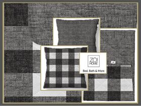 Quattro di Bedsprei en decoratie kussens in de kleur Dark grey