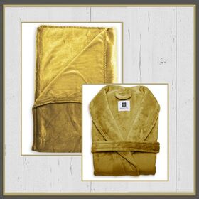 4 zo-home--cara-plaid en ochtendjas in de kleur honey-gold  Let op ! kleuren kunnen iets afwijken